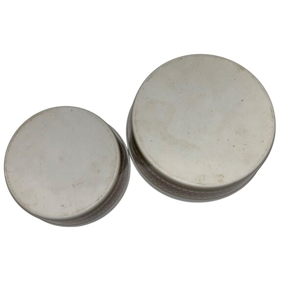 Vintage Royal Sealy Ceramic Bowls With Geometric Pattern - Set Of Two - White & - Picture 10 of 11